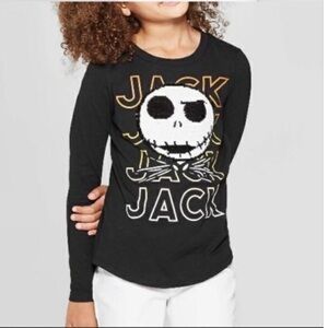 NIGHTMARE BEFORE CHRISTMAS SEQUINS JACK TOP - BLACK SIZE SMALL (NEW WITH TAGS)